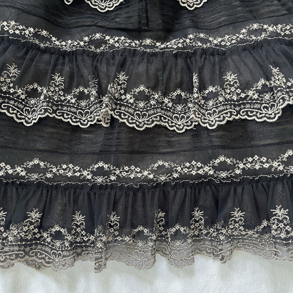 Y2K BCBG Maxazaria Cupcake Dress Strapless Evening Size 6 Lace Tulle Tiered Vtg - Picture 9 of 13